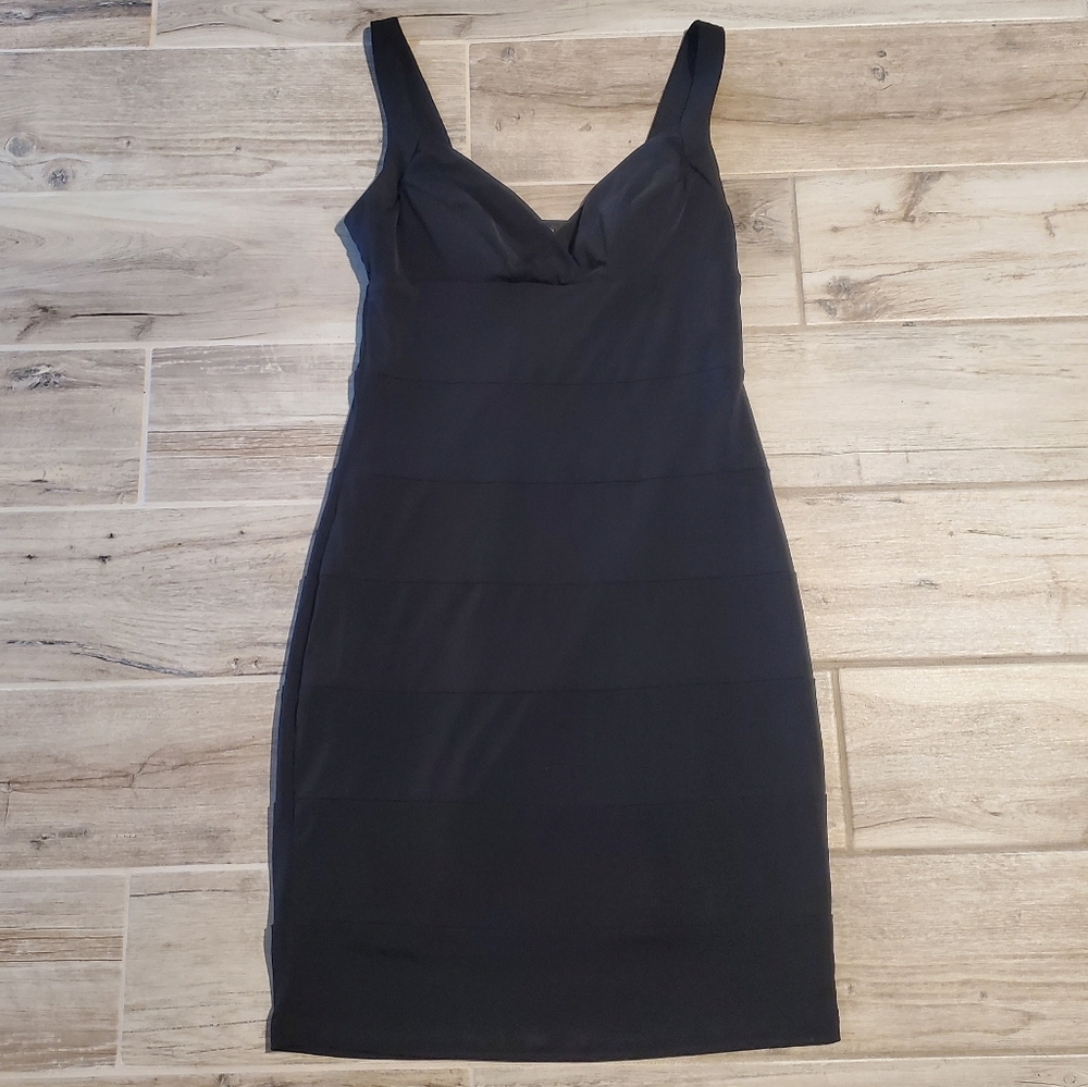 XOXO Black Bodycon Dress LBD Y2K Large Sleeveless V Neck Cocktail Party Wedding
